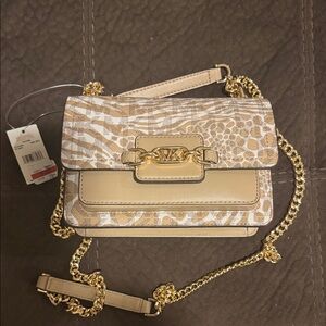 Michael Kors Beige and Gold Crossbody Bag